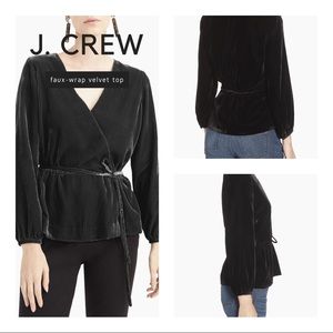 J.CREW - Faux-wrap top in drapey velvet